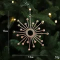 Golden glitter snowflake ornament for Christmas tree decoration measuring 13cm - Snowflake Type A