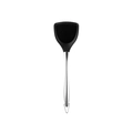 Black silicone turner spatula with 304 stainless steel hollow handle for non-stick pans - Chinese Spatula / Black