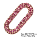 Golden oval jewelry connector with pink zircon stones for DIY necklace and bracelet - Style 11: Copper Micro-set Zircon Connecting Buckle