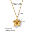 Detail view of golden flower pendant necklace with dimensions 3.7cm height and 3.5cm width - Five-Petal Flower Style (YYN023438)