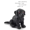 Miniature black puppy dog figurine toy made of resin with detailed fur texture - Black Dog