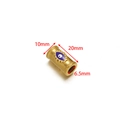 Perla occhio di Allah in acciaio dorato 20x10mm con foro 6,5mm per gioielli fai da te - 10x20mm Cilindro/Foro 6,5mm/Occhio Blu e Bianco su Entrambi i Lati