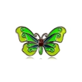 Exquisite butterfly brooch with green and blue enamel wings and red gemstone body - KC0188-4 Green