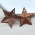 Campanelle di Natale vintage a forma di stella in metallo arrugginito per decorazioni - Stella a Cinque Punte 4cm