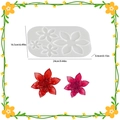 Translucent flower resin mold for DIY pendants with specific size measurements - 4-Cavity Floral Mold Type 2 / White