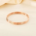 Three-piece stackable round wire bangles in rose gold 304 stainless steel - 3-Piece Set Rose Gold