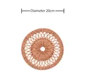 Decorazione da parete tonda in rattan intrecciato da 20cm in fibra naturale - Decorazione appesa traforata da 20 cm / Diametro 20cm