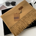 Classic camel faux cashmere long scarf with fringe tassels in a premium solid color finish - 12# Camel