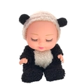 8 inch realistic sleeping baby doll wearing a soft black and white panda plush outfit - 8 Inch Panda
