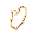 Artistic wave-style fashion ring in elegant rose gold finish with polished curves - Rose Gold (14玫瑰金9号10497)