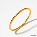 Minimalist solid stainless steel bangle with polished golden mirror finish - Gold (KAS1045)