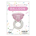 Pink diamond ring foil balloon 47x71cm for wedding party and proposal decoration - 3D Pink Diamond Ring / 47x71cm / Pink