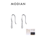 Elegant s925 silver moissanite drop earrings with vertical graduated stones - 925 Silver / 925 Sterling Silver