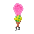 DIY silicone mold for 3D tulip bouquet showing pink mold and realistic finished craft - 3# Wrapped Bouquet / Pink