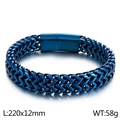 Blaues Edelstahl-Armband für Herren mit geflochtenem Kiel und sicherem Magnetverschluss - Blau (KB162457-KFC)