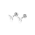Minimalist silver butterfly screw back stud earrings with a polished metallic finish - Butterfly - Silver