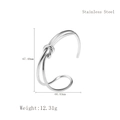 Eleganter silberner Edelstahl-Knotenarmreif mit Maßen und Gewicht für Damen - Silber