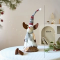 Christmas sitting reindeer doll with snowflake hat and scarf, 60cm grey plush decoration - Grey Red Hat Sitting Reindeer (60cm)