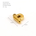 PVD 18K gold plated stainless steel bubble letter P pendant charm with dimensions - Letter P / Gold