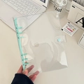 Transparent A5 PVC binder cover with mint green 6-ring metal binder and snap closure - A5 / Mint Green