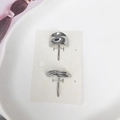 Set di fermagli per capelli in lega d'argento con design liscio e intrecciato - 3# Argento Set da 2 Pezzi