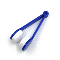 Portable blue eyeglass cleaning tool with white microfiber pads for lens care - OPP Bag / Blue