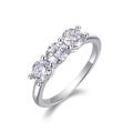 US Size 5 / Three-Stone Design Style (R13574-5.0) / Silver
