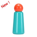 Bouteille isotherme 350ml en acier inoxydable bleu canard avec bouchon orange - Orange & Vert