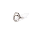 Minimalist silver chain style adjustable stainless steel ring with hollow oval design - Irregular Geometric Hollow Design (TR4007-S) / Silver