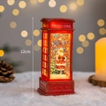 Christmas telephone booth snow globe lantern with santa music box festive home decor - Santa Standing By Tree (Telephone Booth)
