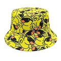 Chapeau de soleil extérieur avec imprimé intégral de petits canards jaunes sur bob en coton - M (56-58cm) / Style Imprimé Canard Jaune
