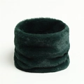 Detail shot of plush dark green faux rabbit fur neck warmer with soft pile texture - Dark Green