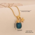 Collana in acciaio inossidabile dorato con ciondolo granata blu e stella - Granata Blu-Verde e Stella (3#)