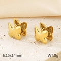 Pendientes de aro mariposa 3D minimalistas en acero de titanio dorado, peso 8g - Aros de Mariposa (KE116195-KFC) / Dorado