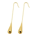 Pendientes de gota dorados minimalistas con gancho largo para un look moderno - Gota de Agua Larga / Dorado