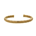 Eleganter goldener Edelstahl-Armreif mit gedrehtem Seildesign und offener Struktur - Geflochtene Retro-Textur / Gold
