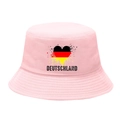 Pink cotton bucket hat with Germany flag heart graffiti and Deutschland text print - M / 9# Splatter Heart - Light Pink