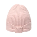 Gorro de punto rosa para mujer con dobladillo ancho y textura de canalé en fondo blanco - M (56-58cm) / Rosa