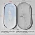 Oval silicone tray mold with finished marble effect resin coaster and dimensions - Large Oval J-268