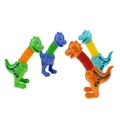 Detail of colorful pop tube dinosaur sensory toys with flexible telescopic necks - Stretch Two-legged Dinosaur