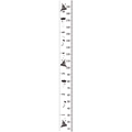 Cartoon space themed height growth chart for kids with ufo and rocket motifs - Cartoon + Inch Style