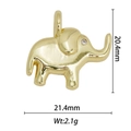 Detail of 18k gold elephant pendant with dimensions 21.4mm x 20.4mm and weight 2.1g - Golden Elephant