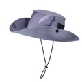 Grey camouflage outdoor sun hat with wide brim, mesh vents and adjustable wind cord - Grey Camo