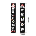Set di banner natalizi per porta con testi Welcome e Let It Snow e motivi festivi - Nero Welcome e Let It Snow