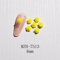6mm bright yellow resin 3D rose flower nail art charm for Japanese style manicure decor - 6mm / Yellow