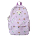 Zaino viola con stampa a fragole per donna con tasche multiple e etichetta moda - Borsa Singola / Viola