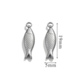 Silver stainless steel fish charms for DIY jewelry 19mm by 5mm pendant size - Fish - Steel Color