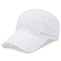 White quick-dry baseball cap with breathable laser-cut holes and SDSRUI SPORT logo - White