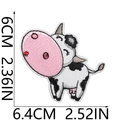 Vista dettagliata della toppa ricamata mucca cartoon con dimensioni 6x6.4cm - Stile 8 (6x6.4cm)
