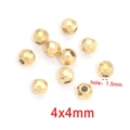 Golden faceted stainless steel spacer beads 4x4mm size with 1.5mm hole for DIY jewelry - 4mm / Gold